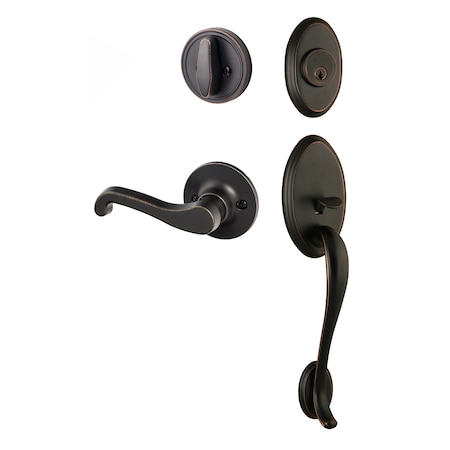 Sure-Loc Hardware Aspen Handleset, Sage Lever Handleset Trim, Vintage Bronze, Left Hand